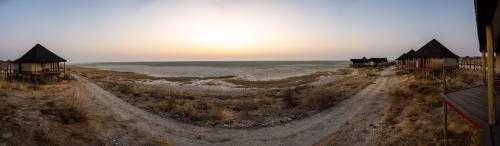 Onkoshi resort panorama overlooking Etosha salt pan